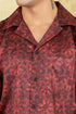 Veshbhoshaa Bluebird Cotton Blend Comfort Red Printed Shirt For Men