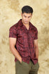 Veshbhoshaa Bluebird Cotton Blend Comfort Red Printed Shirt For Men