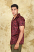 Veshbhoshaa Bluebird Cotton Blend Comfort Red Printed Shirt For Men