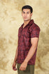 Veshbhoshaa Bluebird Cotton Blend Comfort Red Printed Shirt For Men