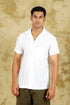 Veshbhoshaa Bluebird Crafted Comfort Knitted White Shirt For Men