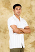 Veshbhoshaa Bluebird Crafted Comfort Knitted White Shirt For Men