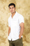 Veshbhoshaa Bluebird Crafted Comfort Knitted White Shirt For Men