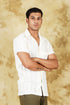 Veshbhoshaa Bluebird Crafted Comfort Knitted Cream Shirt For Men