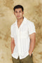 Veshbhoshaa Bluebird Crafted Comfort Knitted Cream Shirt For Men