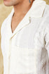 Veshbhoshaa Bluebird Crafted Comfort Knitted Cream Shirt For Men