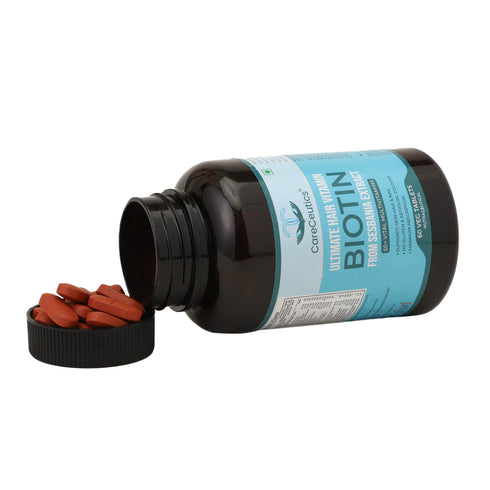 Style Make CareCeutics Ultimate Hair Vitamin for Men & Women with 50 Multivitamins Reduce Hair Loss and Promote Regrowth with Biotin from Sesbania Extract 60 Tablets
