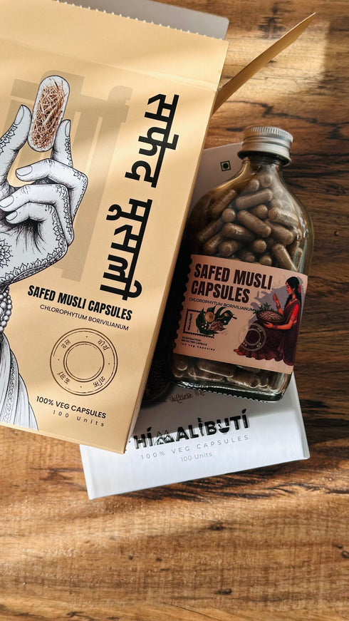 Himalibuti Safed Musli Capsules - Premium Ayurvedic Root, 100 Veg Capsules