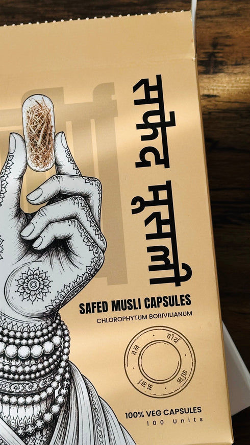 Himalibuti Safed Musli Capsules - Premium Ayurvedic Root, 100 Veg Capsules