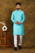 Veshbhoshaa Bluesaanchi Men'S Light Blue Zari Embroidery Kurta Set
