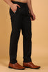 Veshbhoshaa Bluebird Men'S Black Lycra Formal Trouser