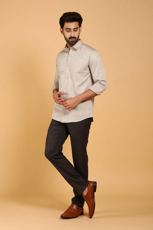 Veshbhoshaa Bluebird Men'S Sant Color Premium Satin Shirt