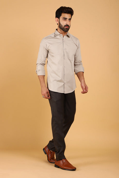 Veshbhoshaa Bluebird Men'S Sant Color Premium Satin Shirt