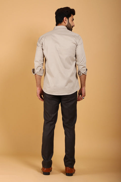 Veshbhoshaa Bluebird Men'S Sant Color Premium Satin Shirt