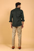Veshbhoshaa Bluebird Men'S Dark Green Premium Satin Shirt