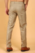 Veshbhoshaa Bluebird Men'S Khaki Texture Lycra Formal Trouser
