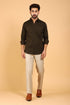 Veshbhoshaa Bluebird Men'S Dark Chocolate Color Premium Satin Shirt