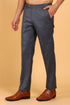 Veshbhoshaa Bluebird Men'S Steel Grey Lycra Formal Trouser