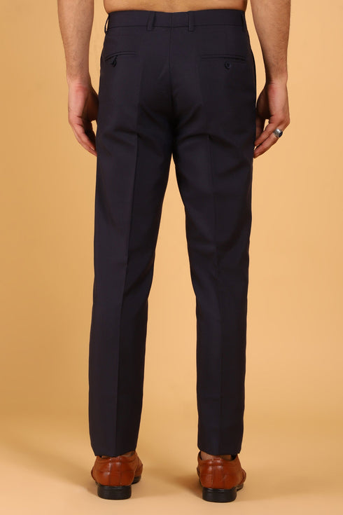 Veshbhoshaa Bluebird Men'S Black Lycra Formal Trouser