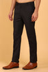 Veshbhoshaa Bluebird Men'S Black Texture Lycra Formal Trouser