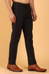 Veshbhoshaa Bluebird Men'S Black Texture Lycra Formal Trouser