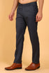 Veshbhoshaa Bluebird Men'S Dark Grey Lycra Formal Trouser