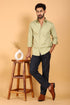 Veshbhoshaa Bluebird Men'S Light Olive Premium Satin Shirt