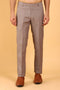 Veshbhoshaa Bluebird Men'S Mocha Texture Lycra Formal Trouser