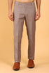 Veshbhoshaa Bluebird Men'S Mocha Texture Lycra Formal Trouser