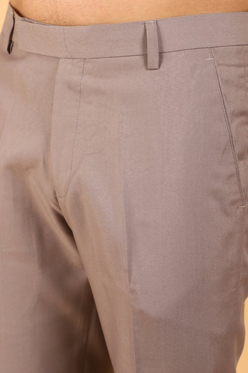 Veshbhoshaa Bluebird Men'S Mocha Texture Lycra Formal Trouser