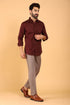 Veshbhoshaa Bluebird Men'S Maroon Premium Satin Shirt