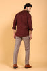 Veshbhoshaa Bluebird Men'S Maroon Premium Satin Shirt
