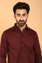 Veshbhoshaa Bluebird Men'S Maroon Premium Satin Shirt