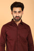 Veshbhoshaa Bluebird Men'S Maroon Premium Satin Shirt