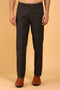 Veshbhoshaa Bluebird Men'S Dark Brown Texture Lycra Formal Trouser