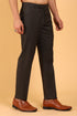 Veshbhoshaa Bluebird Men'S Dark Brown Texture Lycra Formal Trouser