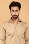 Veshbhoshaa Bluebird Men'S Sepia Color Premium Satin Shirt