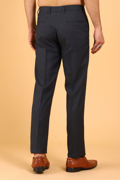 Veshbhoshaa Bluebird Men'S Black Lycra Formal Trouser