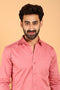 Veshbhoshaa Bluebird Men'S Pink Color Premium Satin Shirt