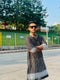 Kzari Black Kurta with White Linings and Exquisite Embroidery