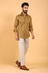 Veshbhoshaa Bluebird Men'S Coffee Color Premium Satin Shirt
