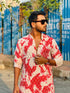 Kzari Vibrant Laal Shibori Rayon Kurta