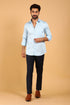 Veshbhoshaa Bluebird Men'S Sky Blue Premium Satin Shirt