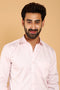 Veshbhoshaa Bluebird Men'S Light Pink Premium Satin Shirt