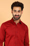 Veshbhoshaa Bluebird Men'S Red Color Premium Satin Shirt