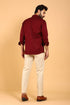 Veshbhoshaa Bluebird Men'S Dark Red Premium Satin Shirt