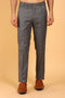 Veshbhoshaa Bluebird Men'S Grey Texture Lycra Formal Trouser