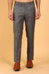 Veshbhoshaa Bluebird Men'S Grey Texture Lycra Formal Trouser