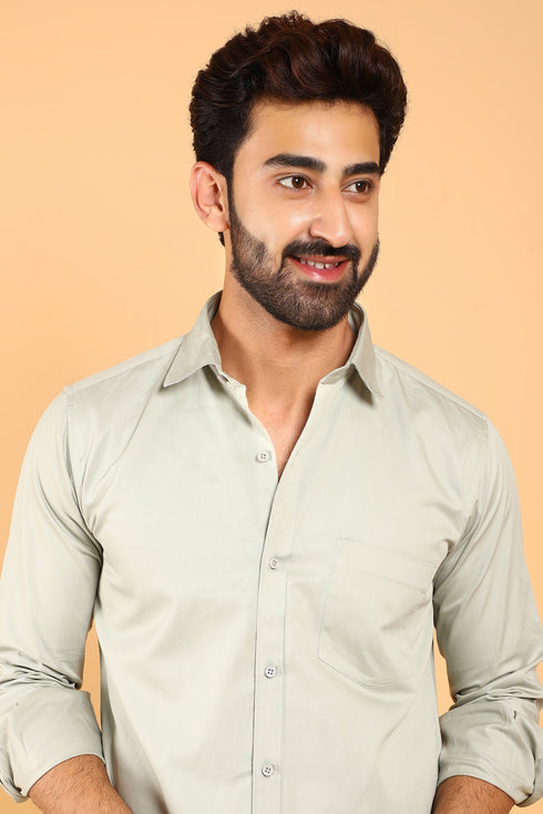 Veshbhoshaa Bluebird Men'S Cloud Color Premium Satin Shirt