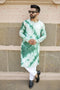 Kzari Haryali Chanderi Green Check Mirror Kurta